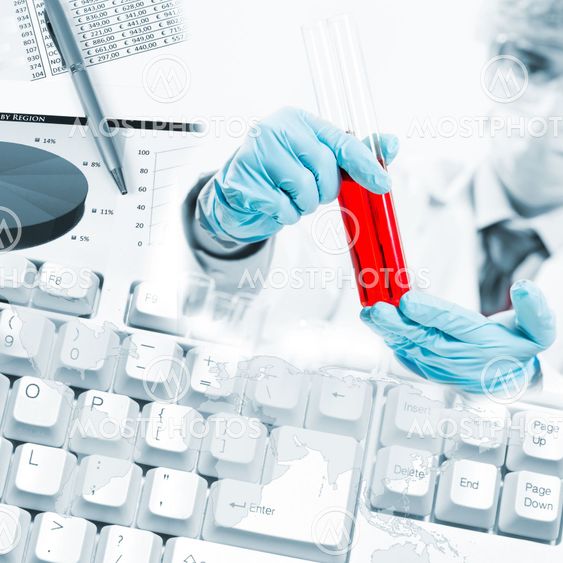 Collage with scientist in laboratory