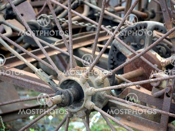 Wheel of an old agricultural machine