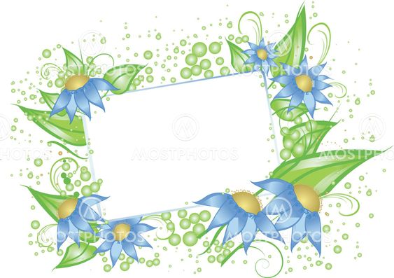White card with blue flowers