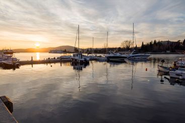 Sunset view of the port of Sozopol, Bulgaria