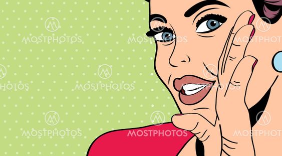 pop art retro woman in comics style