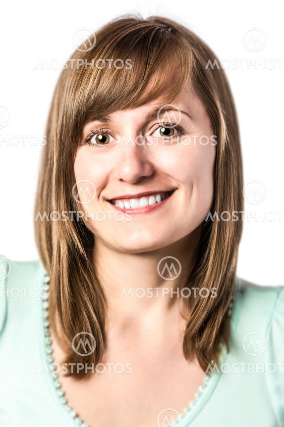 Portrait young laughing woman