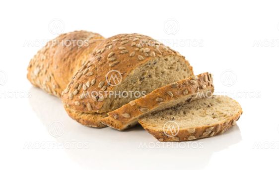 fresh homemade bread isolated on white