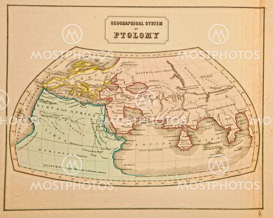 Ancient map of the world . Published by George Philip and son at London 1857 and are not subject to copyright.