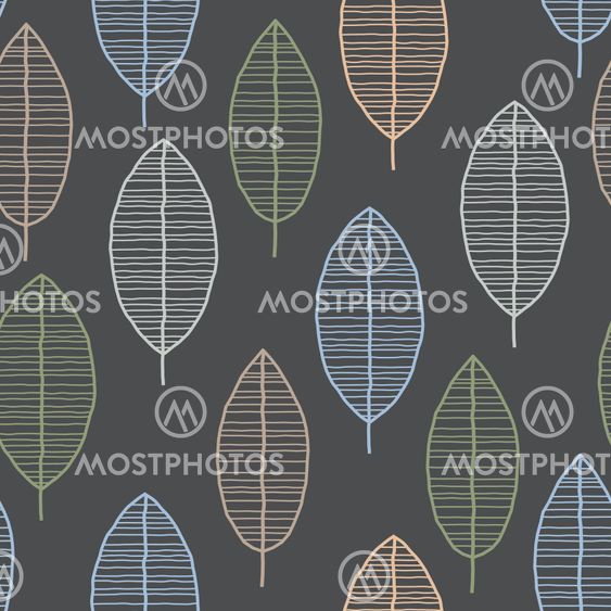 Seamless Tile With 50s Retro Leaf Pattern