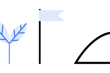 Minimalist natural scene with stylized tree branch,...