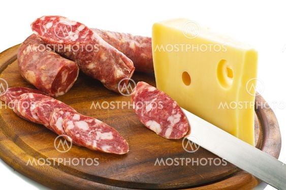 Salami sliced with chilly pepper