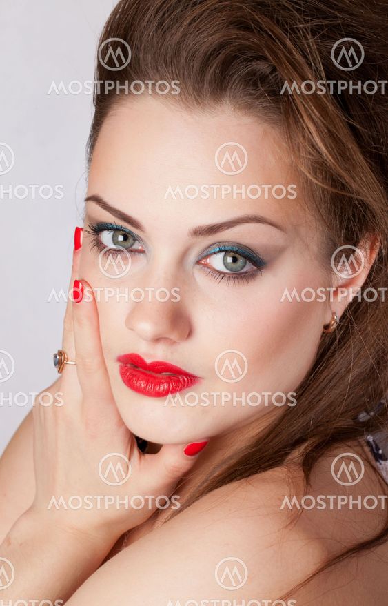 Young beautiful girl with big eyes