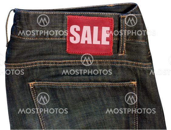 Jeans with Sale Sign