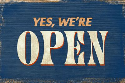 A Vintage coloured open sign