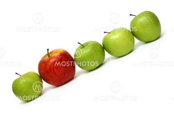 different concepts with apples