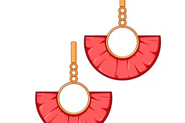 colorful tassel earrings cartoon vector illustration