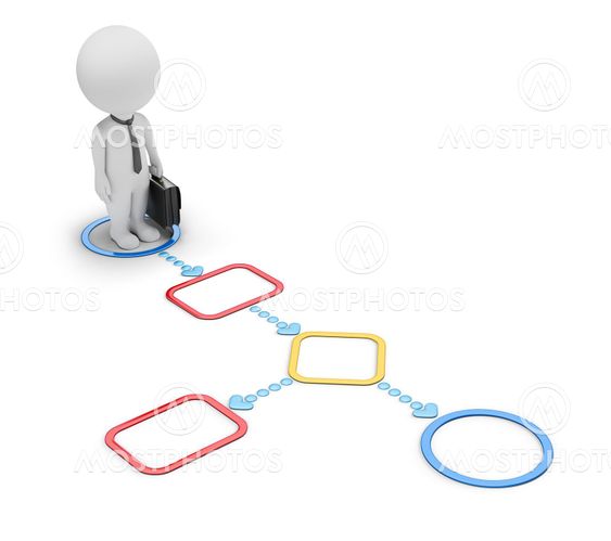 3d small people - in flowchart