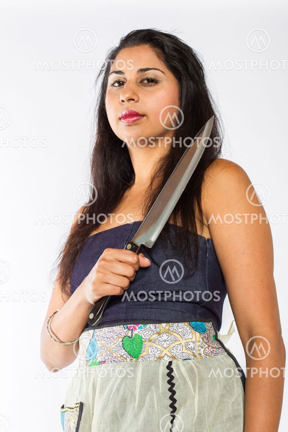 Indian Woman with Knife