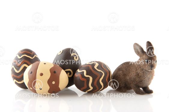 chocolate easter eggs with hare
