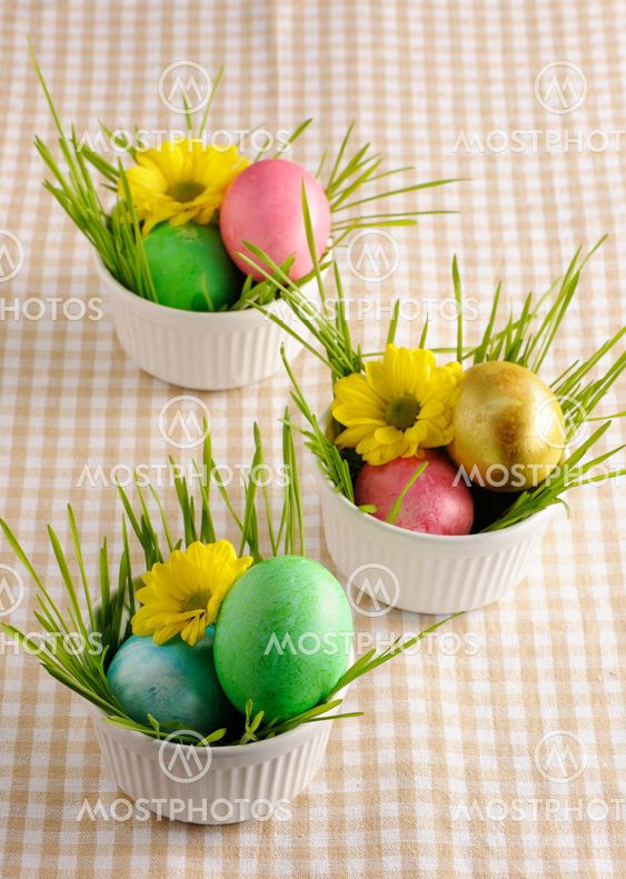 Colored easter eggs