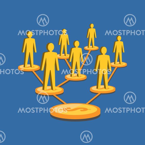 Affiliate, referrals concept. Flat design stylish.