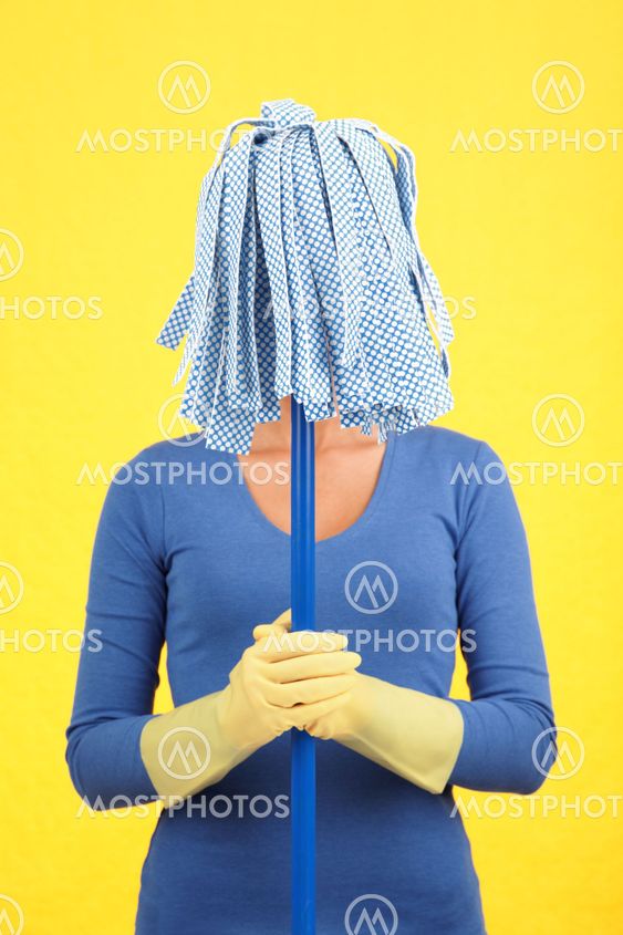 Funny maid woman