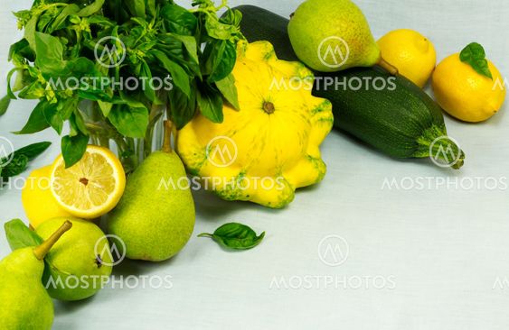 Still life of vegetables and fruits