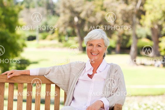 Senior woman on a bench