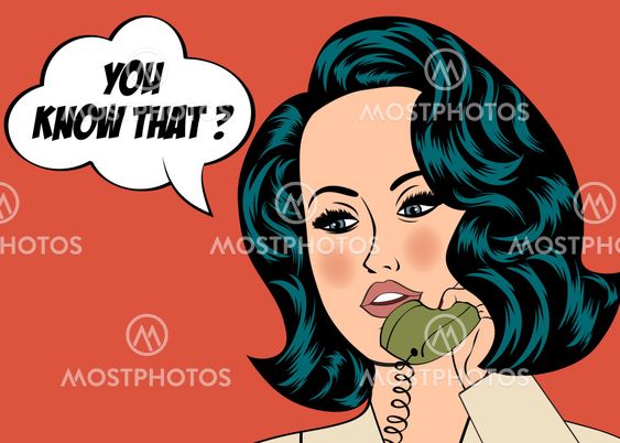 Pop Art illustration of girl with the speech bubble. Pop...