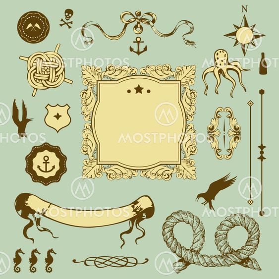 Nautical set with elements for Your design