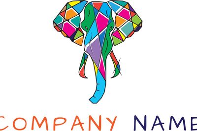 Color Elephant vector logo image