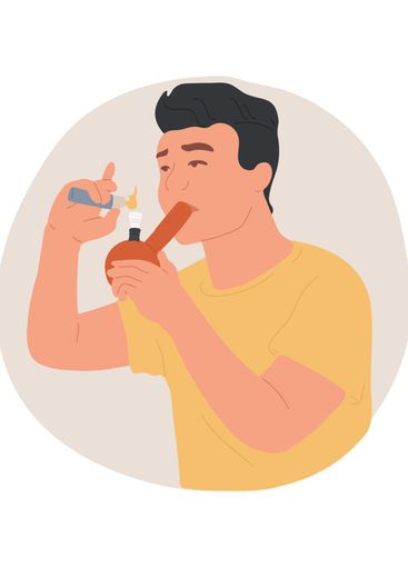 Smoking bong isolated cartoon vector illustration.