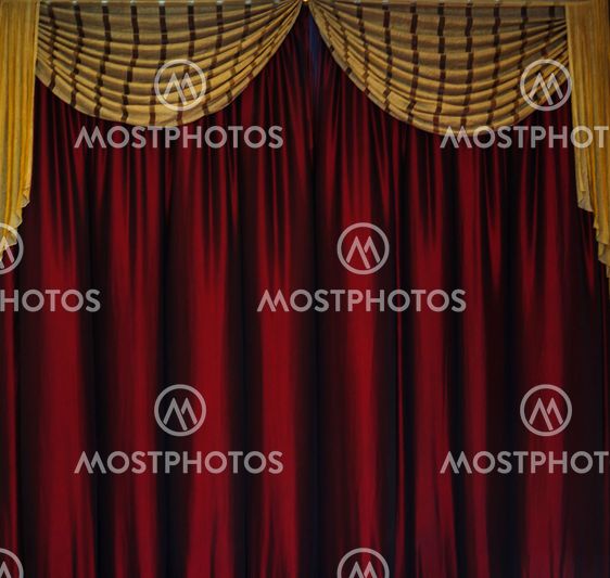 red curtain decorated in room use for background and backdrop