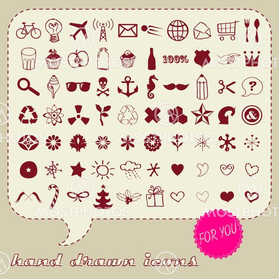 Hand drawn icons set for You
