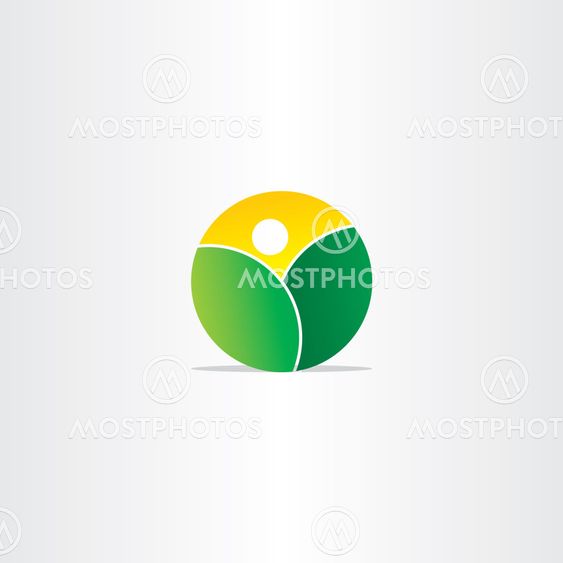 fresh nature mountains and sun icon