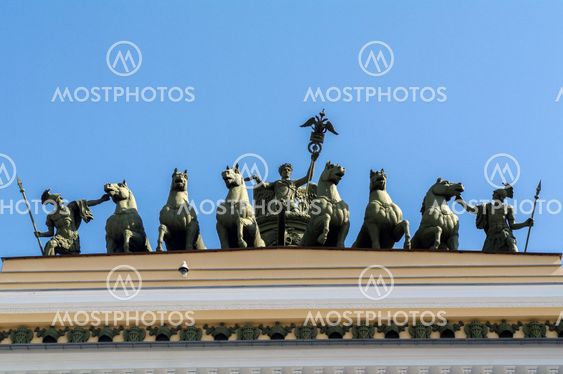 SAINT PETERSBURG - JUNE 05, 2014: detail Chariot of Glory on the