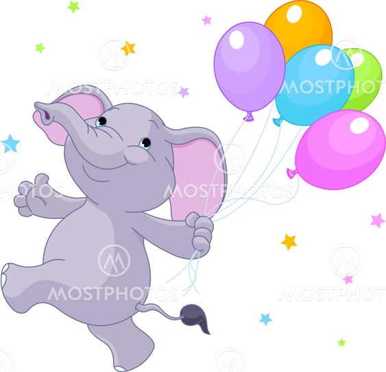 Elephant with balloons