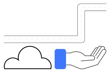 Cloud storage and support concept with a helping hand...