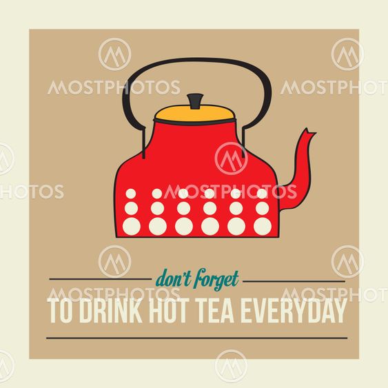 retro poster with kettle and message