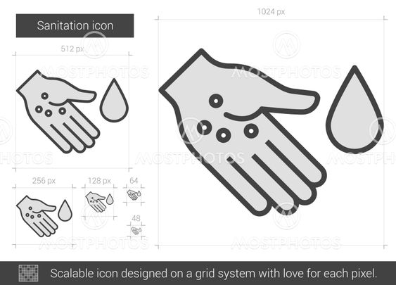 Sanitation line icon.