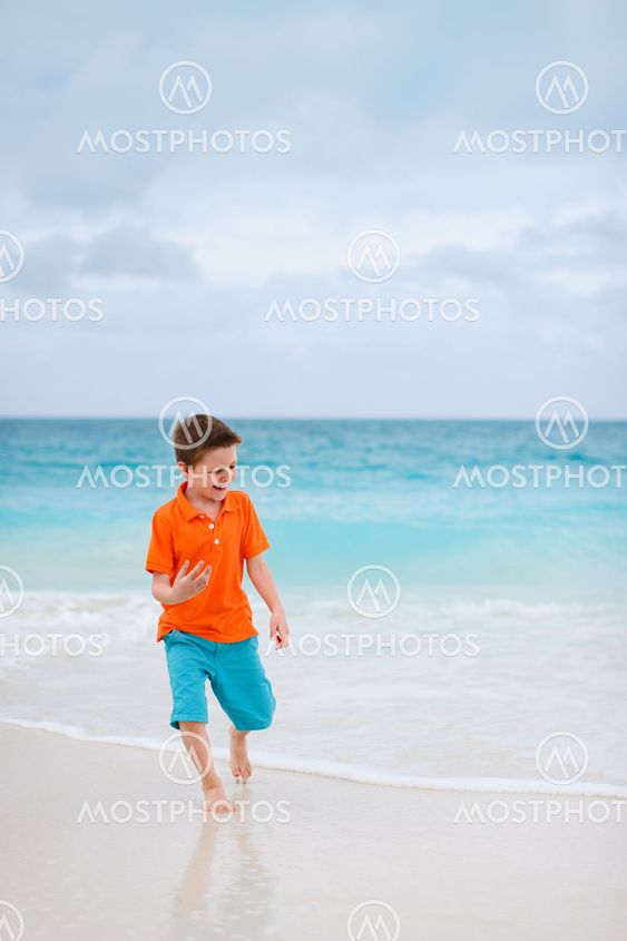 Cute boy at beach