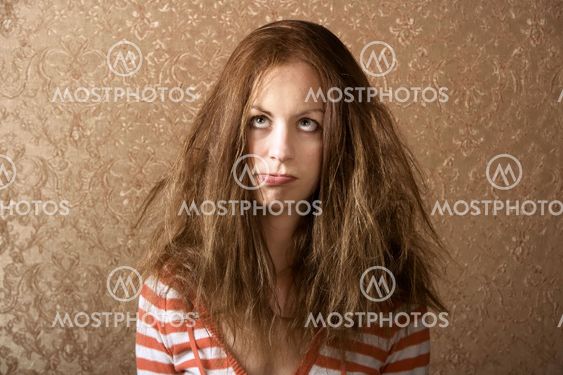 Young Woman with Messy Hair