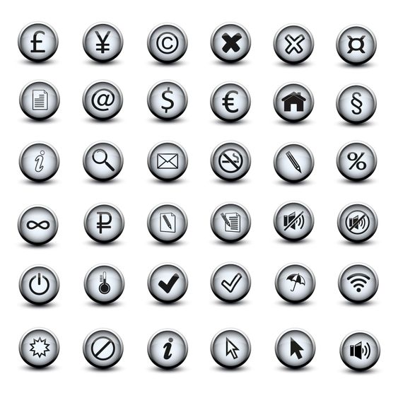 set of icon buttons