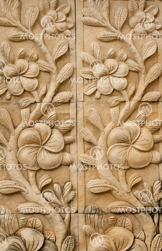 native molding art on wall in thai style