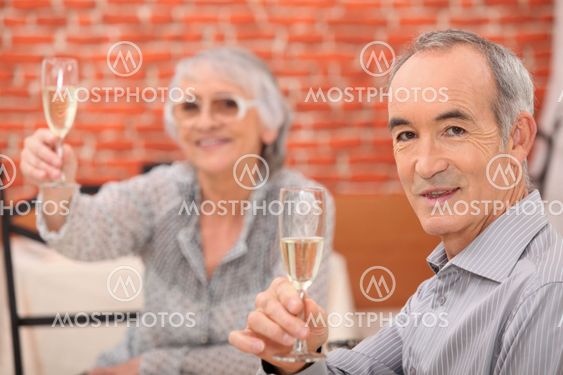 Senior couple having a dinner in a restaurant