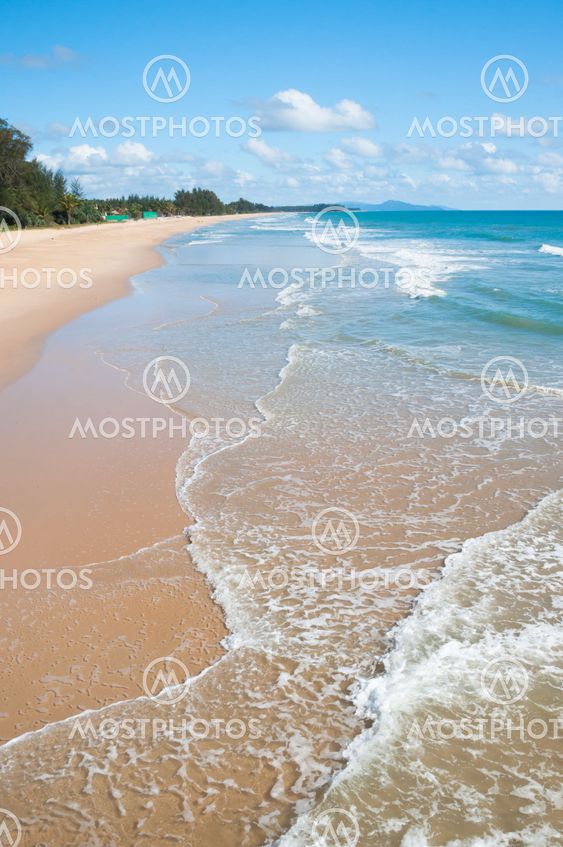 Sand beach and blue sky