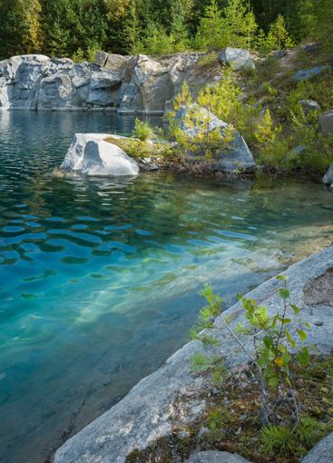 Nature of Scandinavia, Flooded old quarry with clear water 