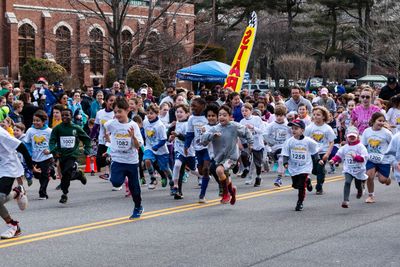 Start of the kids fun run on the road to benefit...