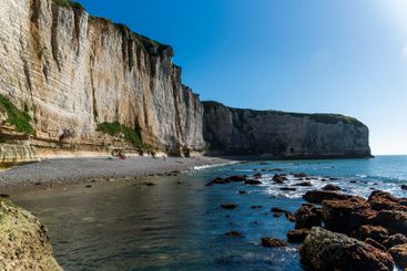 Beautiful seaside landscape of cliffs on the Normandy...