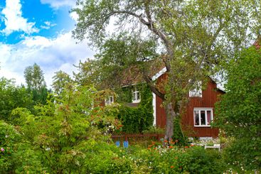 Red wooden house in Sweden