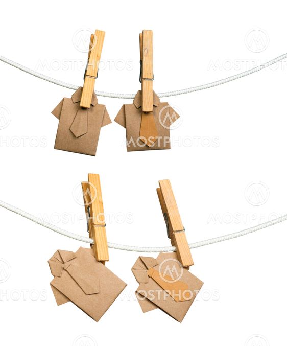 Origami shirts on rope