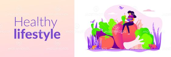 Vegetarianism web banner concept.