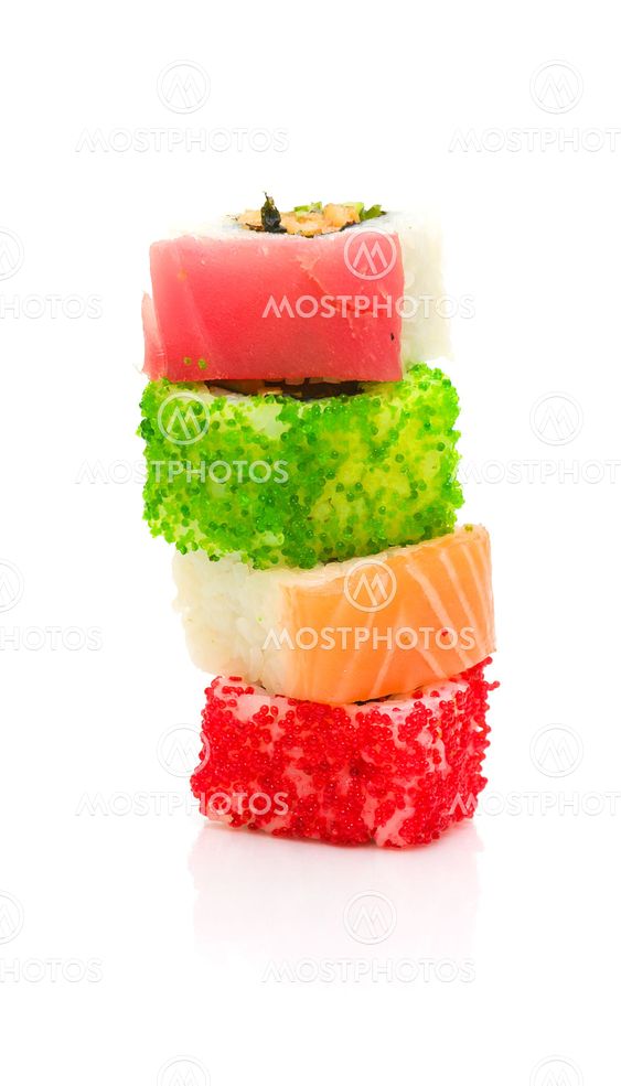 Japansk mat. rullar. vertikala foto.