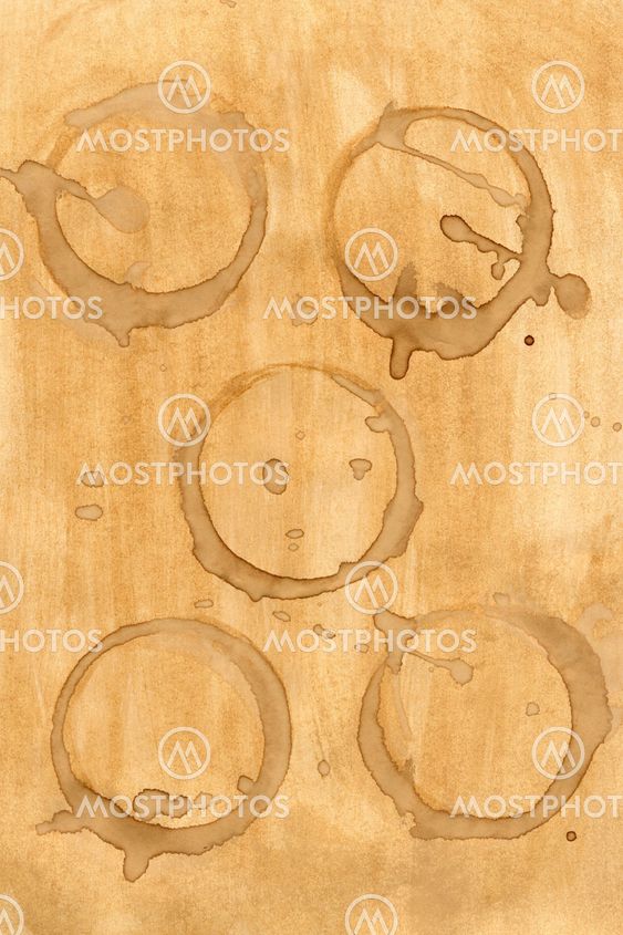 Collection of coffee splashes and stains